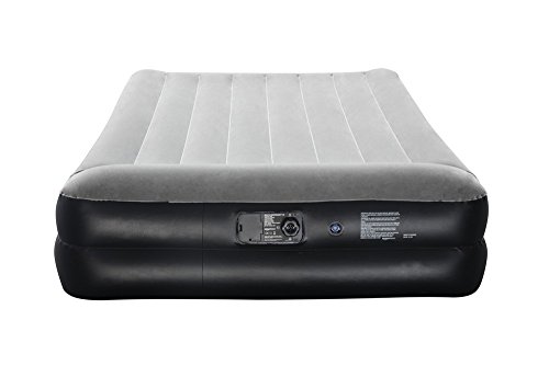AmazonBasics - Cama hinchable con almohada, con bomba de aire incluida, doble, color gris