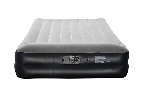 AmazonBasics - Cama hinchable con almohada, con bomba de aire incluida, doble, color gris