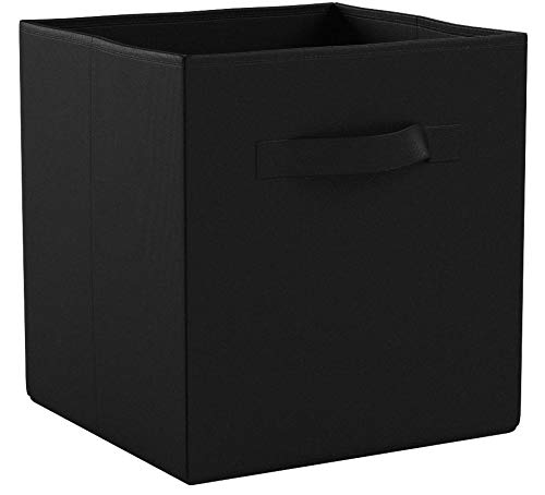 AmazonBasics - Cubos de almacenamiento plegables (pack de 6), Negro