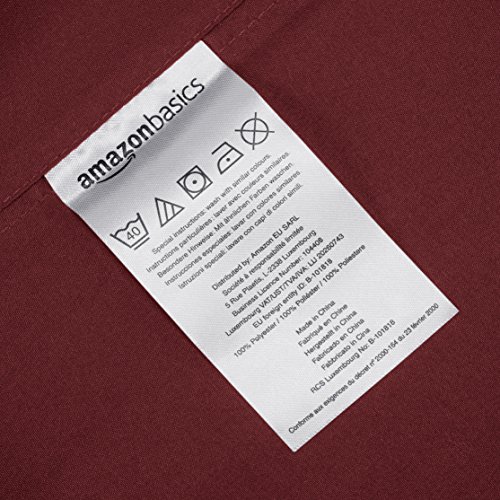 AmazonBasics - Funda de almohada de microfibra, 2 unidades, 50 x 80 cm - Burdeos