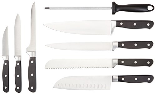 AmazonBasics - Juego de cuchillos de cocina y soporte (9 piezas)