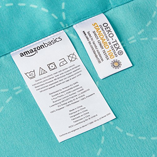 AmazonBasics - Juego de funda nórdica de microfibra ligera de microfibra, 230 x 220 cm, Cerceta industrial (Industrial Teal)
