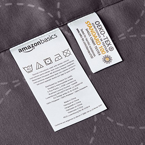 AmazonBasics - Juego de funda nórdica de microfibra ligera de microfibra, 230 x 220 cm, Gris industrial (Industrial Grey)
