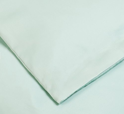 AmazonBasics - Juego de funda nórdica de satén de algodón de 400 hilos - 260 x 220 cm/ 50 x 80 cm x 2, Verde espuma de mar