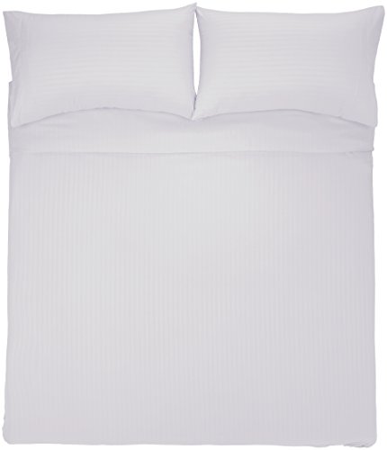 AmazonBasics - Juego de ropa de cama con funda nórdica de microfibra y 2 fundas de almohada - 220 x 250 cm, blanco brillante