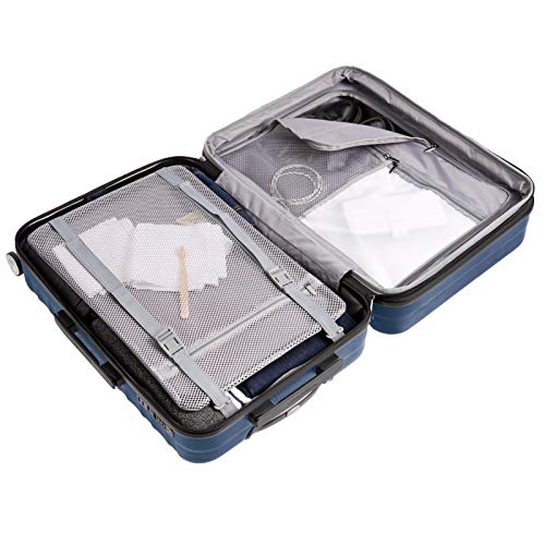 AmazonBasics - Maleta rígida giratoria prémium de 68 cm, azul marino