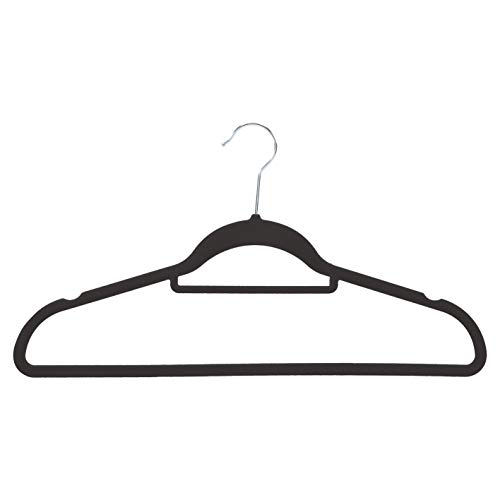 AmazonBasics - Perchas de terciopelo para trajes con gancio per cravatte, color negro, 30 unidades