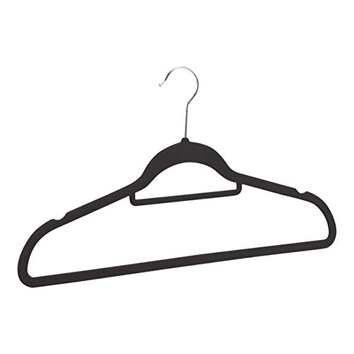 AmazonBasics - Perchas de terciopelo para trajes con gancio per cravatte, color negro, 30 unidades