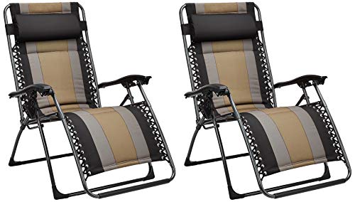 AmazonBasics - Set de 2 sillas acolchadas con gravedad cero - de color negro