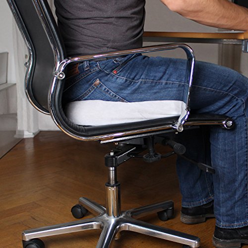 Amazy Cojín ortopédico de Gel (Redondo) – Incli. Funda de Repuesto y Bolsa de Transporte - Alivia hemorroides, Dolor de cóccix o ciática