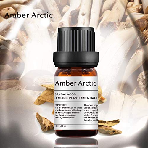 AMBER ARCTIC Sándalo Aceite Esencial Para Difusor, 100% Pura Terapia de Planta Orgánica Fresca Aceite de Sándalo 10Ml / 0.33Oz