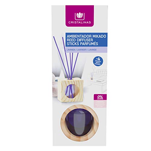 Ambientador MIKADO de MADERA. Sin alcohol. Aroma: LAVANDA . +4 semanas de duración.