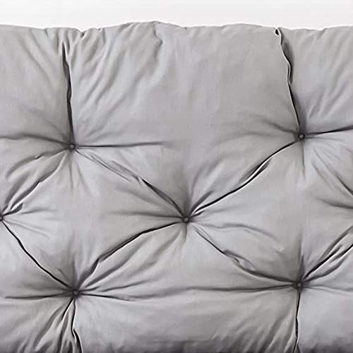 Ambientehome 90266 - Funda de banco Hanko de 2 asientos y cojín de respaldo, Color Gris, aprox.120 x 98 x 8 cm