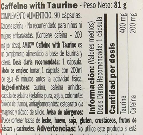 Amix Caffeine 200 Mg With Taurine 90 Caps 0.2 200 g