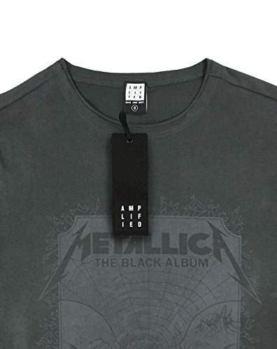 Amplified Metallica-The Black Album Camiseta, Gris (Charcoal CC), XXL para Hombre