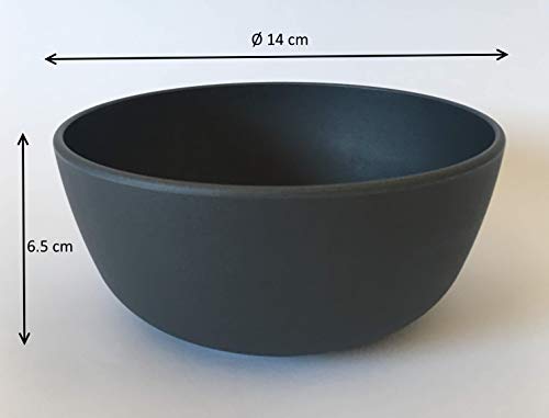 AMTNATURE Set de 4 Piezas Cuencos de bambú con Capacidad de 500 ml. APTO MICROONDAS y APTO LAVAVAJILLAS. Vajilla de bambú para Aperitivos Desayuno Fruta Cereales y Cumpleaños