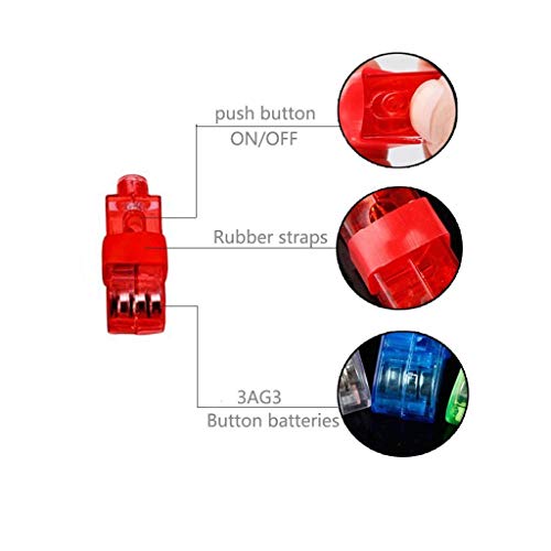 Amycute 100 pcs LED de Dedos, Anillos de Luces Rojo Blanco Verde Azul Finger Lights para Cumpleaños Infantiles, Festival de Música, Fiesta Halloween