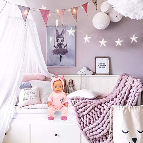 Amycute 43 cm la Ropa de la Muñeca del Traje del Unicornio con los Zapatos para Las Muñecas del Bebé Recién Nacido Girl Doll del Bebé(Rosa) (Rosa)