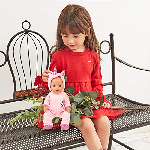 Amycute 43 cm la Ropa de la Muñeca del Traje del Unicornio con los Zapatos para Las Muñecas del Bebé Recién Nacido Girl Doll del Bebé(Rosa) (Rosa)