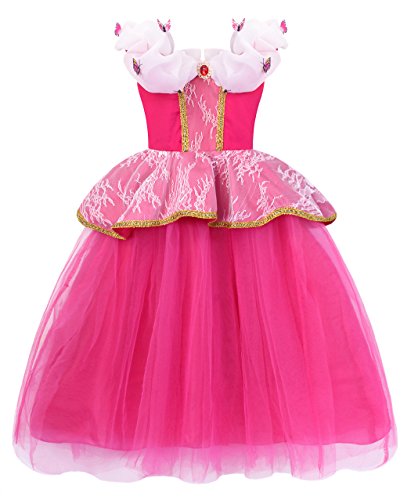AmzBarley Disfraz Princesa Vestido Niña Disfraces Traje Bella Durmiente Fiesta Cumpleaños Regalo Halloween Carnaval Nniños Muchachas Cosplay