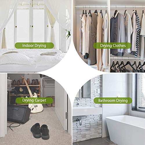 amzdeal Deshumidificador - Deshumidificador Eléctrico Compacto y Silencioso 1500mL, Humedad Ajustable y Bajo Consumo, con Auto-Apagado, Trabajo 500mL/24h, para Armarios Baño Cocina