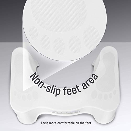 amzdeal Taburete para Inodoro, Taburete fisiológico de baño para niños y Adultos, Postura Saludable Recomendada por los médicos en el Inodoro | PP/Blanco (tamaño : 46x33x21)