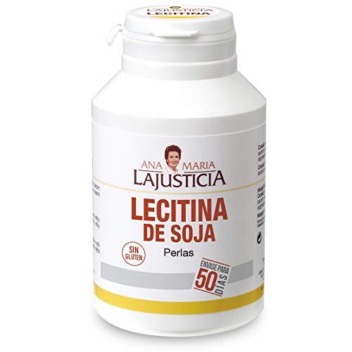 Ana Maria Lajusticia - Lecitina de soja – 300 perlas. Reduce el colesterol en sangre y mejora la memoria. Apto para veganos. Envase para 50 días de tratamiento.