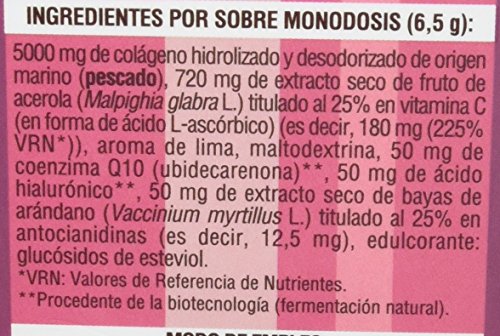Anaskin Sobres Colágeno, Ácido Hialurónico, Coenzima Q10, Acerola y Arándano 130 g - 20 Unidades