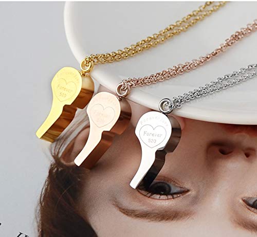 AnazoZ Colgantes Acero Inoxidable Mujer Colgantes para Mujer Silbido Forever Love 520 Colgante para Mujer Oro Rosa
