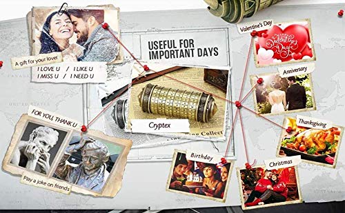 ANBIWANGLUO Código Da Vinci Mini Cryptex Regalo de Cumpleaños del Día de San Valentín para Girlfriend Boyfriend (Bronze)