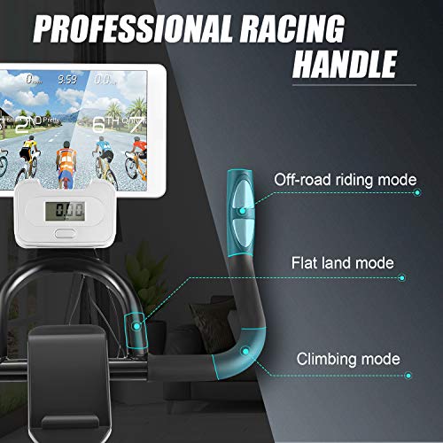 Ancheer Bicicleta Estática de Spinning Bicicleta Interior Volante 10kg, Pantalla LCD, Sillín Ajustable, Máximo Usuario130 kg (Plateado)