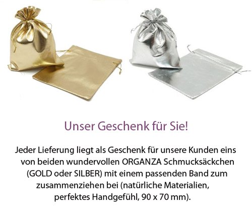 Andante-Stones - Original, Plata de Ley 925 sólida, Cuenta de Plata Stardust, Elemento Bola para Cuentas European Beads + Saco de Organza