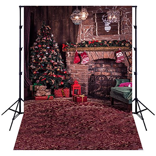 Andoer – tela de fondo Navidad 1,5 * 2 m decoración de fotografía plegable de poliéster fibra para cámara réflex digital photo studio