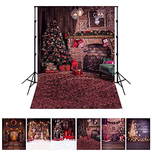 Andoer – tela de fondo Navidad 1,5 * 2 m decoración de fotografía plegable de poliéster fibra para cámara réflex digital photo studio