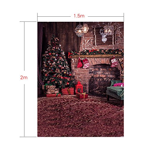 Andoer – tela de fondo Navidad 1,5 * 2 m decoración de fotografía plegable de poliéster fibra para cámara réflex digital photo studio