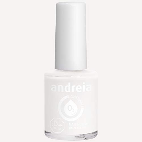 Andreia Halal Esmalte de Uñas Transpirable - Permeable Al Agua - Color B20 Perla Blanca - Sombras de Claro | 10,5 ml