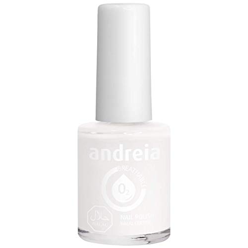 Andreia Halal Esmalte de Uñas Transpirable - Permeable Al Agua - Color B20 Perla Blanca - Sombras de Claro | 10,5 ml
