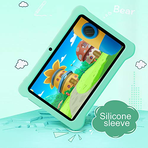 Android 10.0 Tablet para Niños, 7 Pulgadas IPS Pantalla 3GB RAM y 32GB ROM y 128GB Expansión Tableta PC Infantil WiFi Bluetooth 5MP Entertainment Education(Google Play) (Verde)