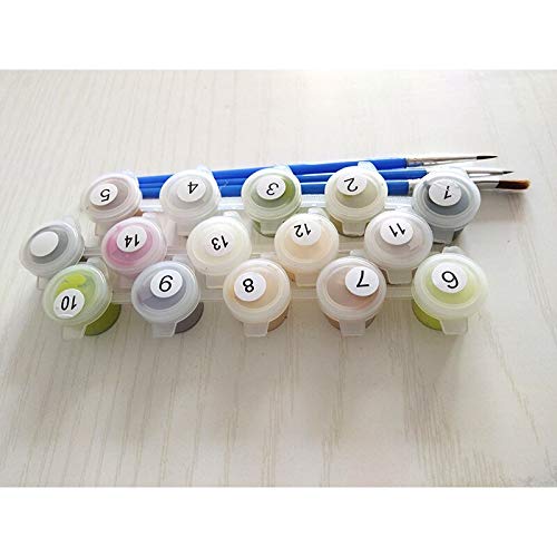 Anfwy Camelia Flores DIY Pintura por Número Arte Moderno de la Pared Pintura de la Lona Pintura Acrílica por Números para Decoraciones Caseras 40 CMx50 CM sin Marco