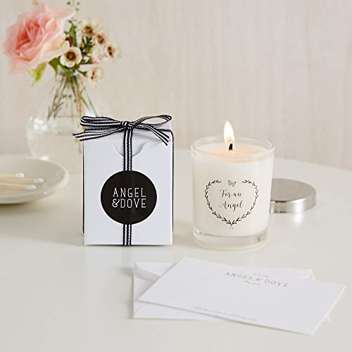 Angel & Dove 'For an Angel' Vela votiva en caja de regalo y tapa plateada con bolsa y tarjeta: para pérdida de bebé, aborto espontáneo, regalo de simpatía