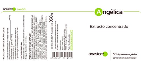 ANGELICA ARCHANGELICA * La Hierba de Los Angeles * 60 cápsulas/ 425mg que corresponden a 1500mg de raíz seca * Extracto concentrado 4:1 de raíz de angélica * Digestión
