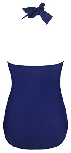 Angeralla Traje de baño Monokinis Vintage 62s Pin up Halter una Pieza (SST021-N1-3XL)