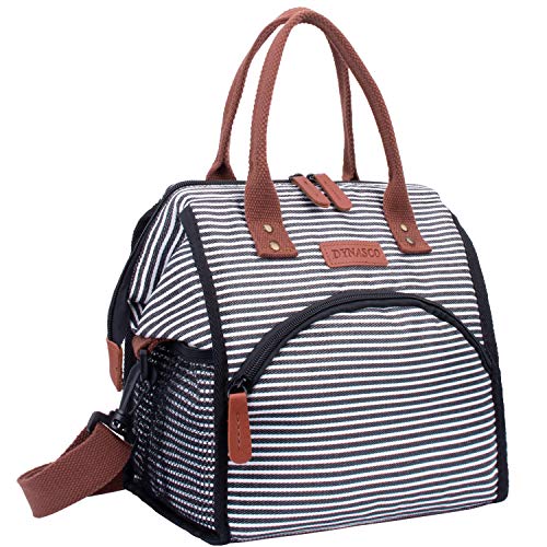 ANGGO Bolsa Térmica, Bolsa Isotérmica de Almuerzo Nevera para Llevar Comidas Frutas, Bolsa de Enfriamiento 13L con Forro PEVA Aislamiento Térmico,Genial para Playa, Picnic, Barbacoa, Bebe (Rayas)