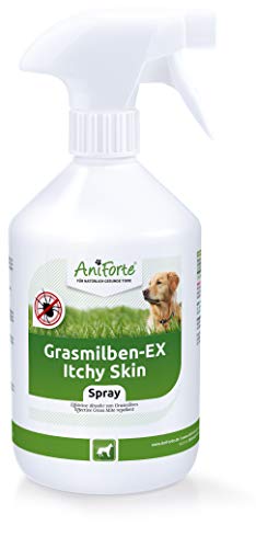 AniForte ácaros de la hierba EX Spray 500ml - aerosol contra ácaros de la hierba para perros, contra los parásitos, defensa efectiva, limpieza y cuidado, alivia la piel irritada, alivia el picor