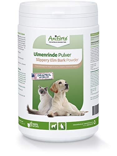 AniForte Polvo de Corteza de Olmo Rojo 250g Producto Natural para Perros y Gatos. Ayuda al Equilibrio de la Flora Intestinal. Bienestar para el Sistema Gastrointestinal. Gran Aporte de Vitaminas.