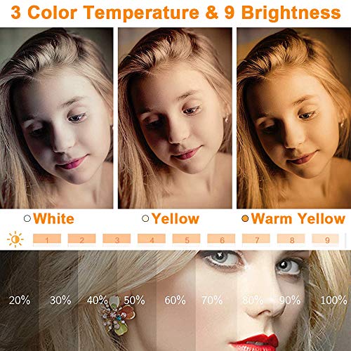 Anillo de Luz LED de 5'', Luz de Anillo Plegable trípode Estable 9 Colores Anillo de luz para movil Control Bluetooth Aros de luz para Selfie Video Maquillaje Youtube TikTok Live Streaming