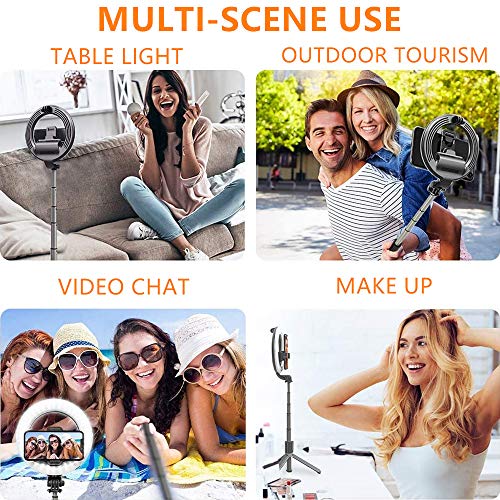 Anillo de Luz LED de 5'', Luz de Anillo Plegable trípode Estable 9 Colores Anillo de luz para movil Control Bluetooth Aros de luz para Selfie Video Maquillaje Youtube TikTok Live Streaming