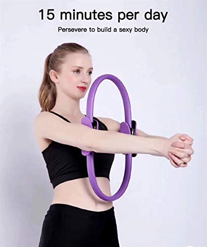 Anillo de Pilates, Círculos de Yoga for la Aptitud mágica Anillo, la Mujer Cubierta Yoga Sport Accesorios del Anillo de Pilates for Brazos y Muslos (Color : Black)