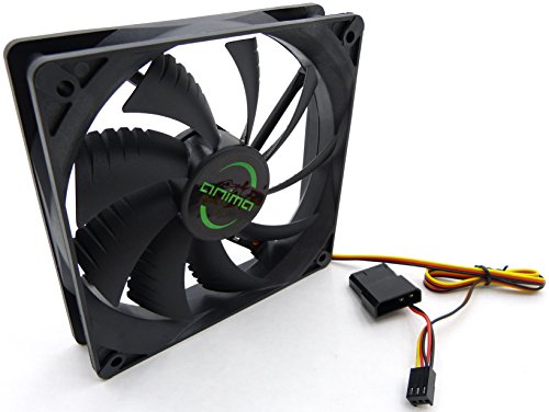 Anima AF12 - Ventilador para ordenador (ecológico y silencioso, 50.000 horas de funcionamiento, 12 cm, 9 aspas), color negro