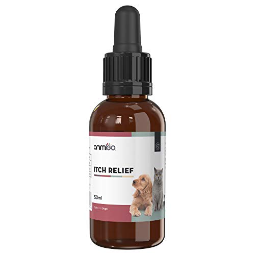Animigo Anti Picor para Perros y Gatos | Suplemento Natural Líquido para Picores, Irritaciones y Síntomas de Alergia causados por Césped, Polen, Comida | con Ginkgo, Eufrasia y Ortiga | Gotero 50ml